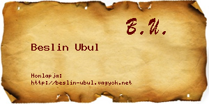 Beslin Ubul névjegykártya